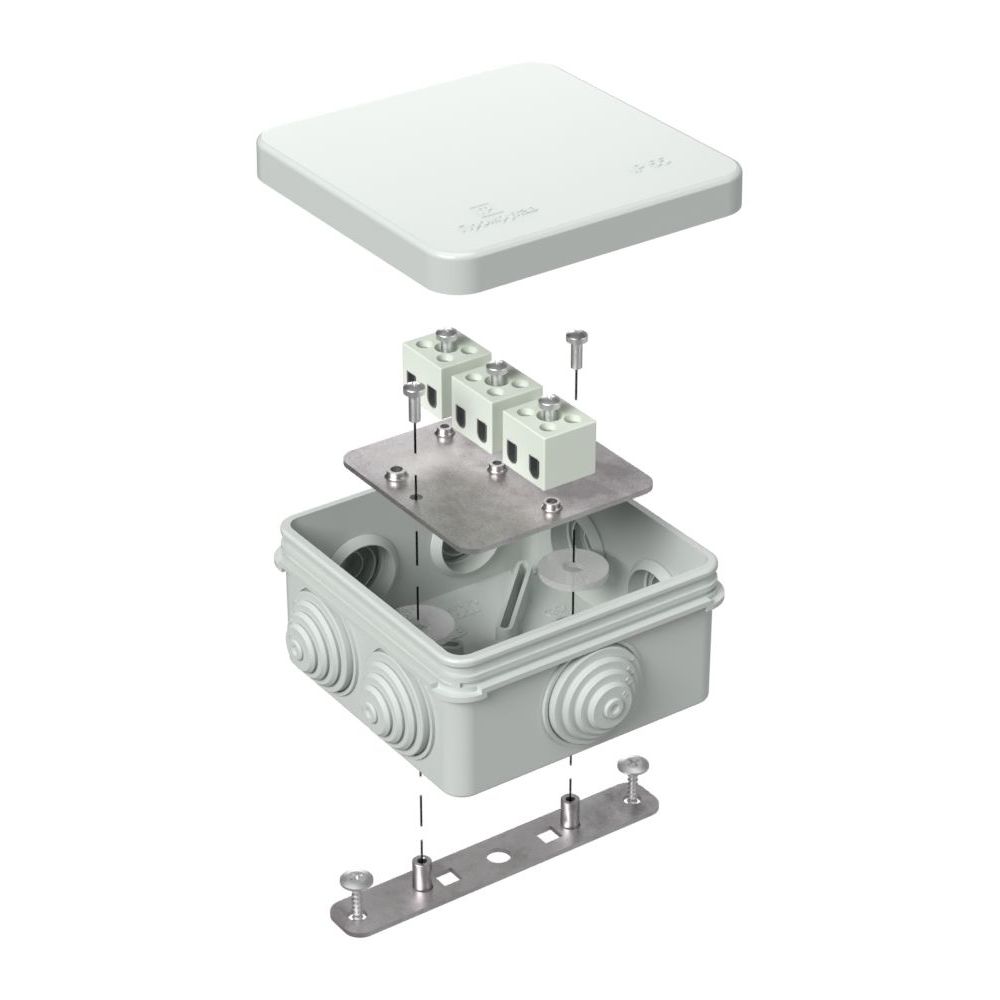 Коробка огнестойкая для о/п 40-0210-FR1.5-6 Е15-Е120 RAL7035 80х80х40 (44 шт/кор) Промрукав
