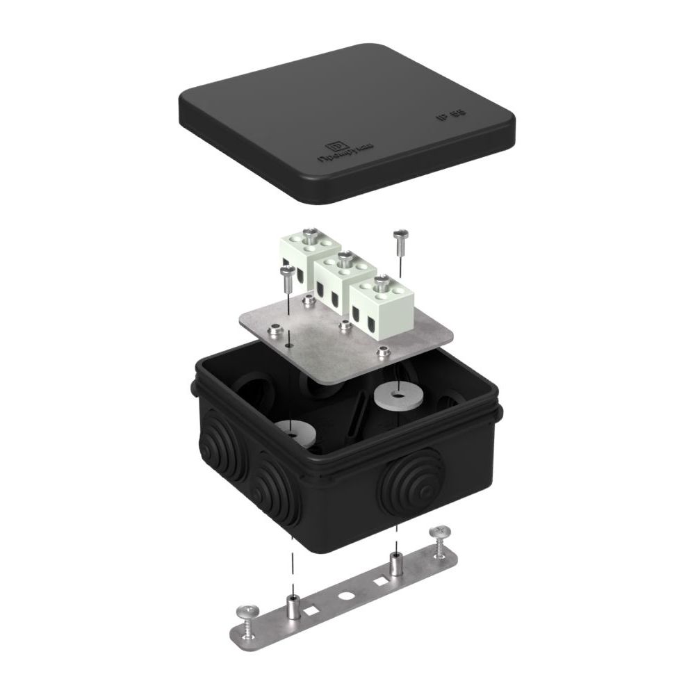 Коробка огнестойкая для о/п 40-0210-FR1.5-6 Е15-Е120 RAL9005 80х80х40 Промрукав