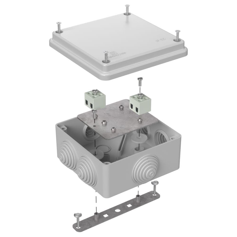 Коробка огнестойкая для о/п 40-0300-FR2.5-4 Е15-Е120 RAL7035 100х100х50 (14 шт/кор) Промрукав