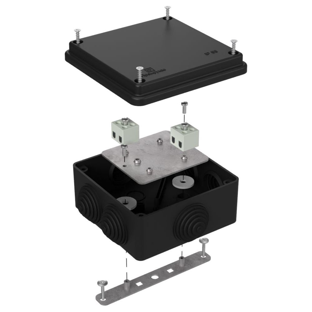 Коробка огнестойкая для о/п 40-0300-FR2.5-4 Е15-Е120 RAL9005 100х100х50 (14 шт/кор) Промрукав
