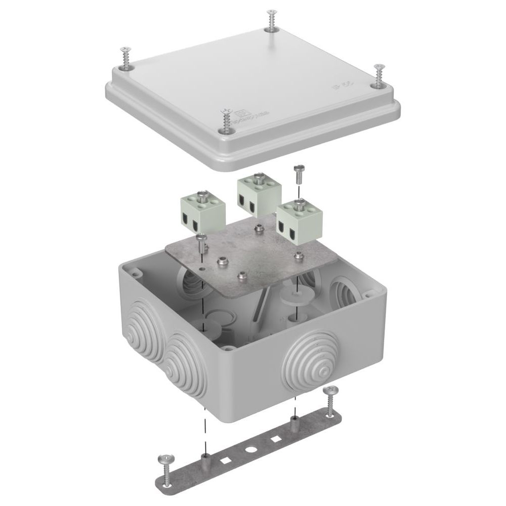 Коробка огнестойкая для о/п 40-0300-FR1.5-6 Е15-Е120 RAL7035 100х100х50 (14 шт/кор) Промрукав