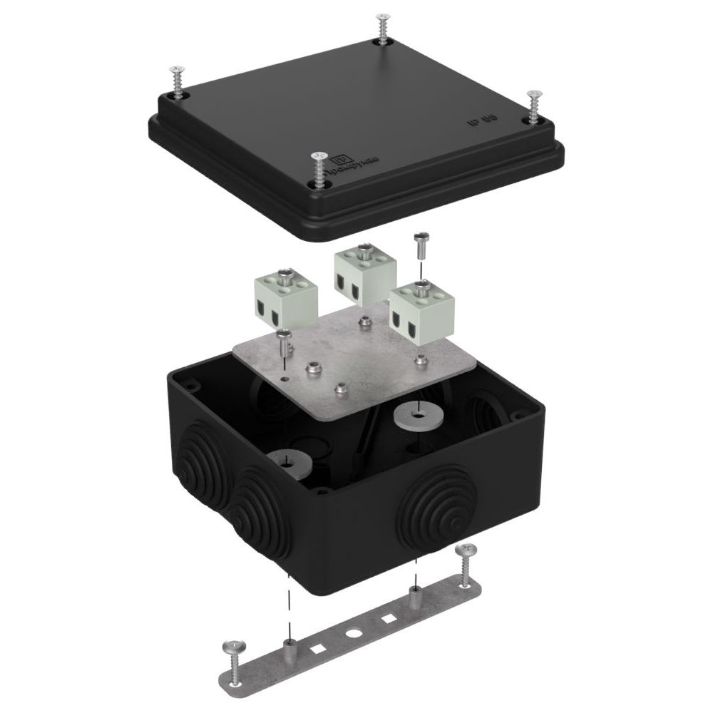 Коробка огнестойкая для о/п 40-0300-FR1.5-6 Е15-Е120 RAL9005 100х100х50 (14 шт/кор) Промрукав
