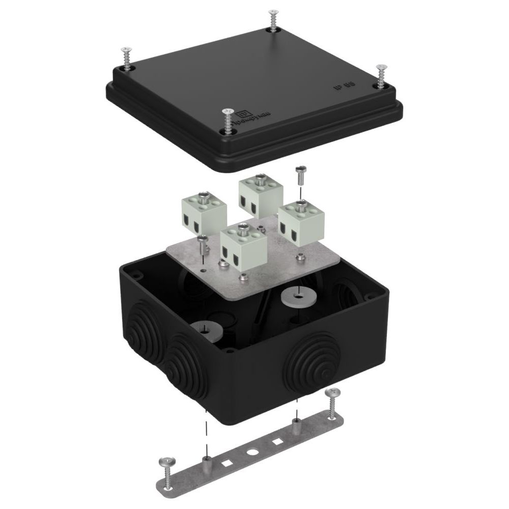 Коробка огнестойкая для о/п 40-0300-FR2.5-8 Е15-Е120 RAL9005 100х100х50 (14 шт/кор) Промрукав