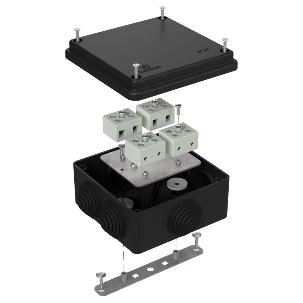 Коробка огнестойкая для о/п 40-0300-FR6.0-8 Е15-Е120 RAL9005 100х100х50 (14 шт/кор) Промрукав