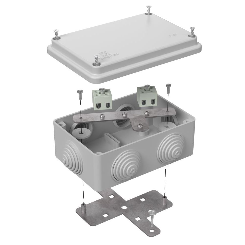 Коробка огнестойкая для о/п 40-0340-FR1.5-4 Е15-Е120 RAL7035 120х80х50 (23 шт/кор) Промрукав