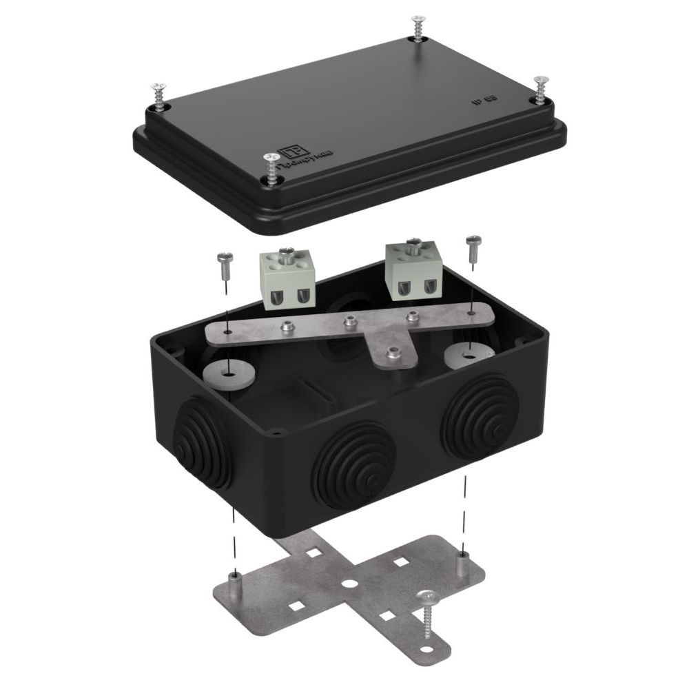Коробка огнестойкая для о/п 40-0340-FR1.5-4 Е15-Е120 RAL9005 120х80х50 (23 шт/кор) Промрукав