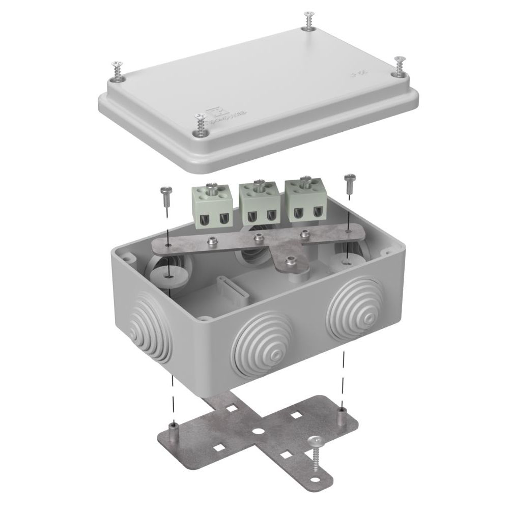 Коробка огнестойкая для о/п 40-0340-FR1.5-6 Е15-Е120 RAL7035 120х80х50 (23 шт/кор) Промрукав