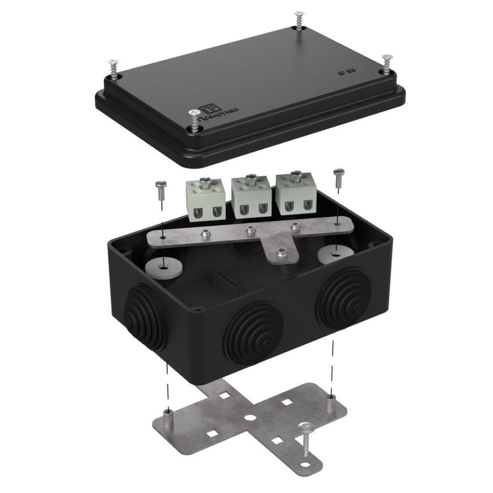 Коробка огнестойкая для о/п 40-0340-FR1.5-6 Е15-Е120 RAL9005 120х80х50 (23 шт/кор) Промрукав