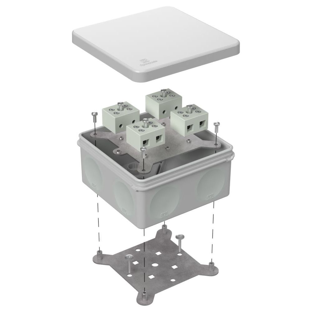 Коробка огнестойкая для о/п двухкомпонентная 60-0300-FR10.0-8 Е15-Е120 RAL7035 100х100х50 (14 шт/кор) Промрукав