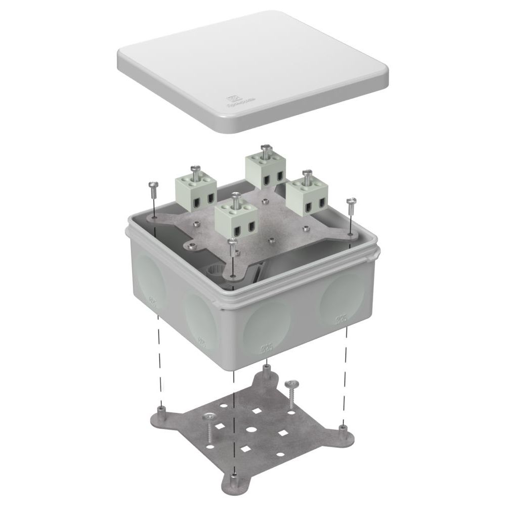 Коробка огнестойкая для о/п двухкомпонентная 60-0300-FR2.5-8 Е15-Е120 RAL7035 100х100х50 (14 шт/кор) Промрукав