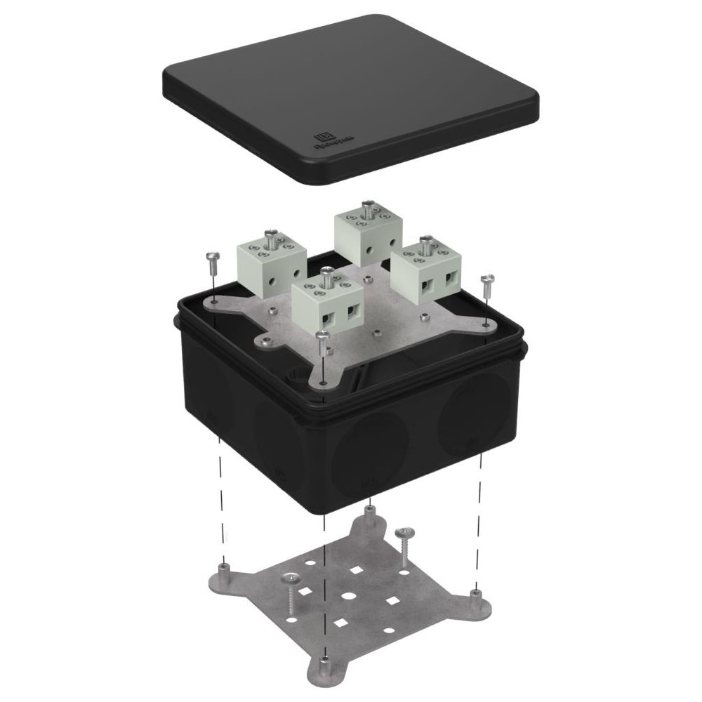 Коробка огнестойкая для о/п двухкомпонентная 60-0300-FR6.0-8 Е15-Е120 RAL9005 100х100х50 (14 шт/кор) Промрукав