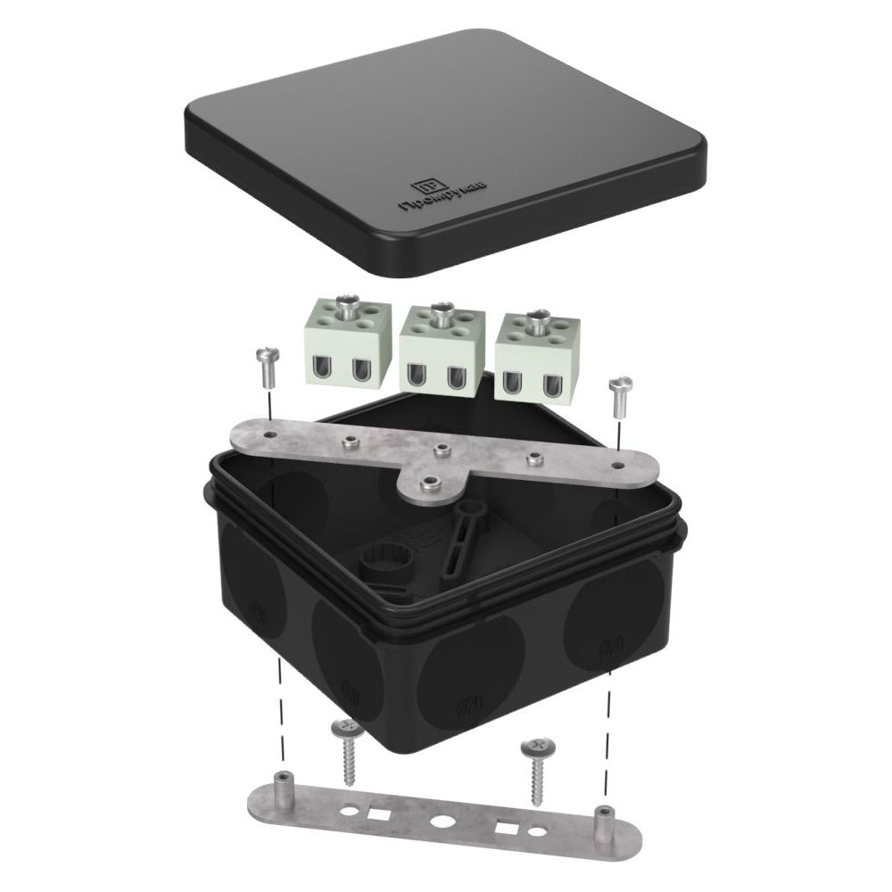 Коробка огнестойкая для о/п двухкомпонентная 60-0210-FR2.5-6 Е15-Е120 RAL9005 80х80х40 (44 шт/кор) Промрукав