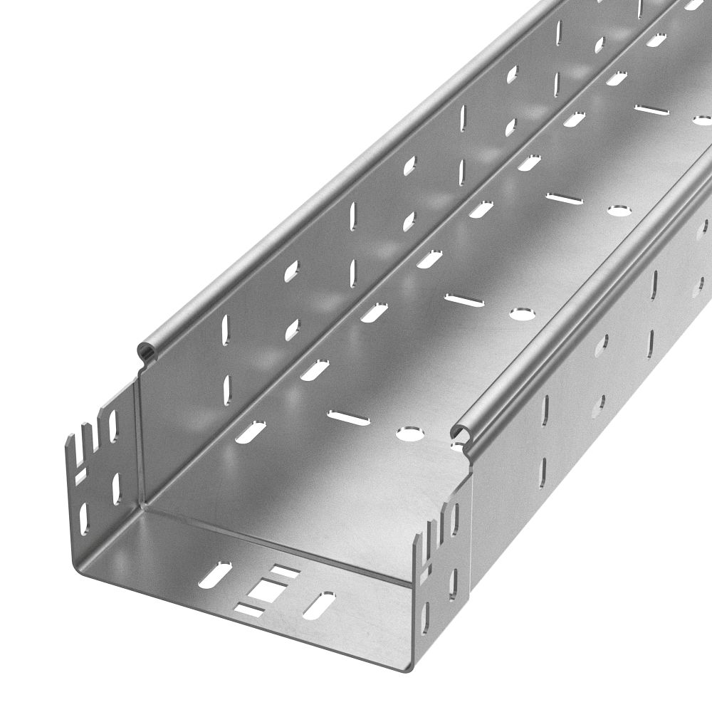 Лоток перфорированный Профи INOX (AISI 304) 150х80х3000 (2,0 мм) (6 м/уп) Промрукав