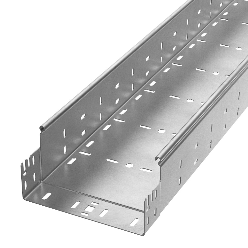 Лоток перфорированный Профи INOX (AISI 304) 200х100х3000 (2,0 мм) (6 м/уп) Промрукав