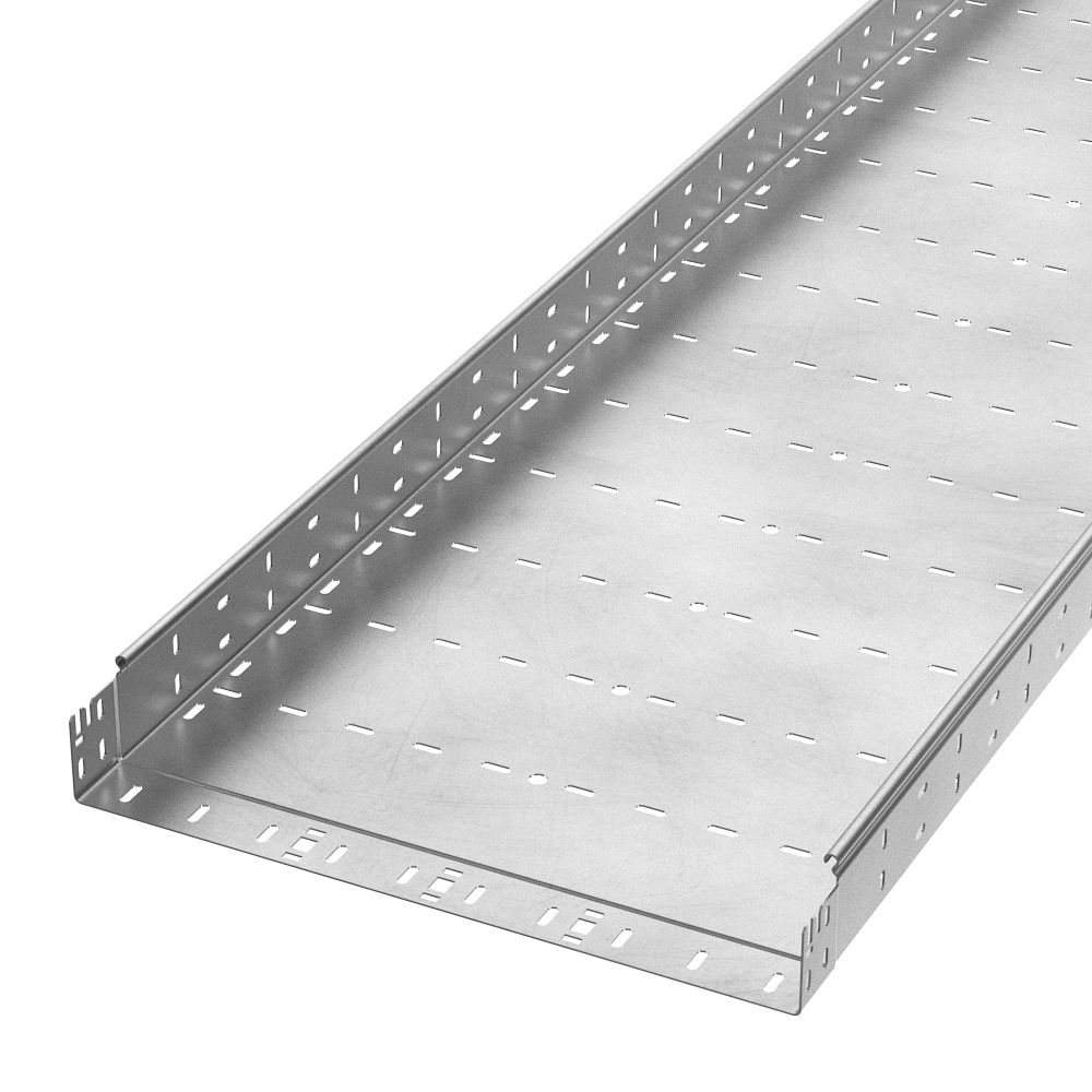 Лоток перфорированный Профи INOX (AISI 304) 500х80х3000 (2,0 мм) (6 м/уп) Промрукав