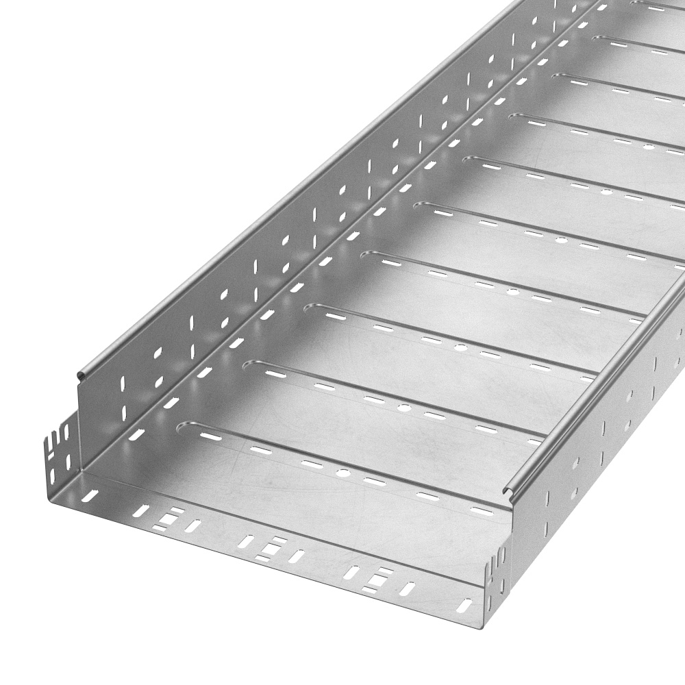 Лоток перфорированный Профи INOX (AISI 304) 400х100х3000 (1,2 мм) (6 м/уп) Промрукав
