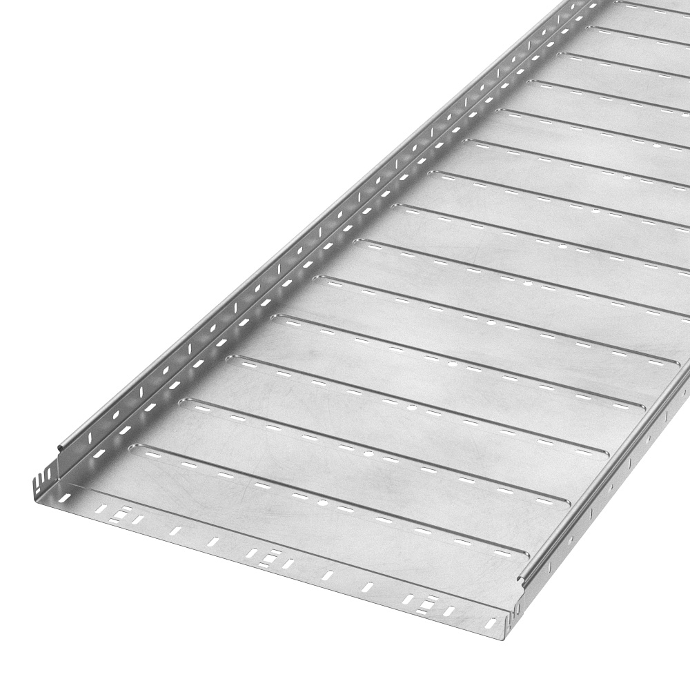 Лоток перфорированный Профи INOX (AISI 304) 600х50х3000 (1,2 мм) (6 м/уп) Промрукав