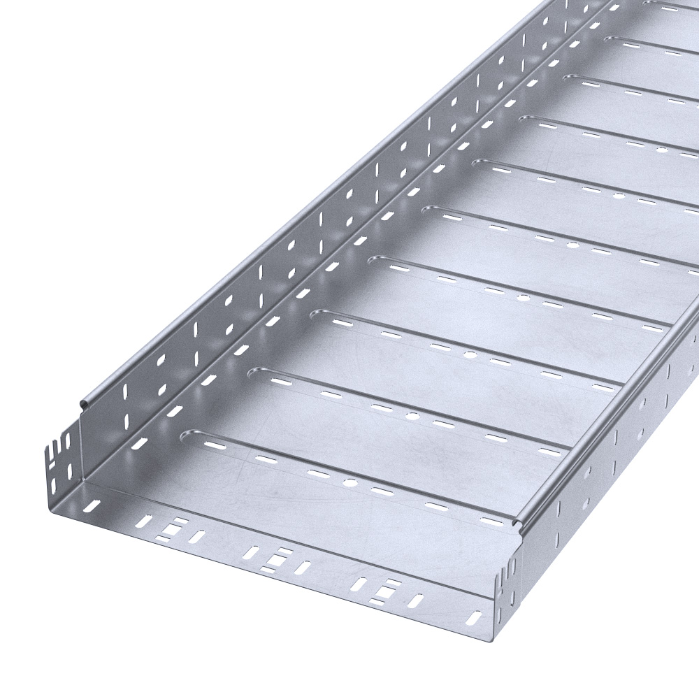 Лоток перфорированный Профи INOX (AISI 316) 400х80х3000 (1,2 мм) (6 м/уп) Промрукав