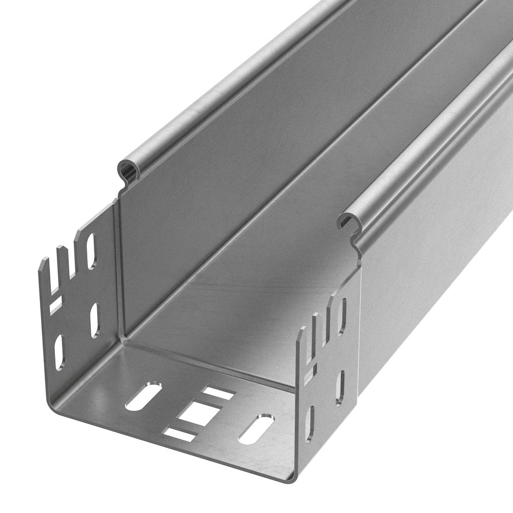 Лоток неперфорированный Профи INOX (AISI 304) 100х80х3000 (2,0 мм) (6 м/уп) Промрукав