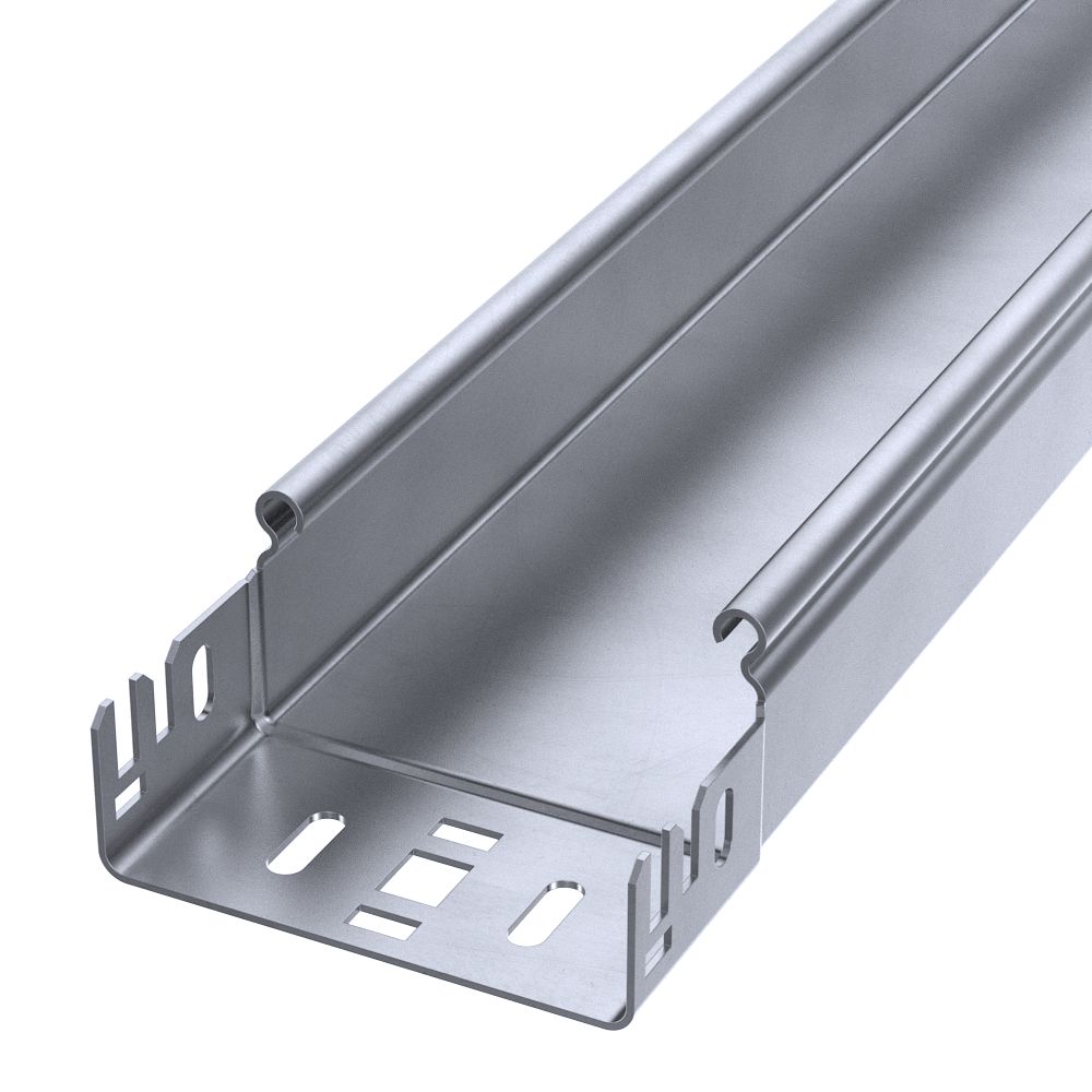 Лоток неперфорированный Профи INOX (AISI 316) 100х50х3000 (1,0 мм) (6 м/уп) Промрукав