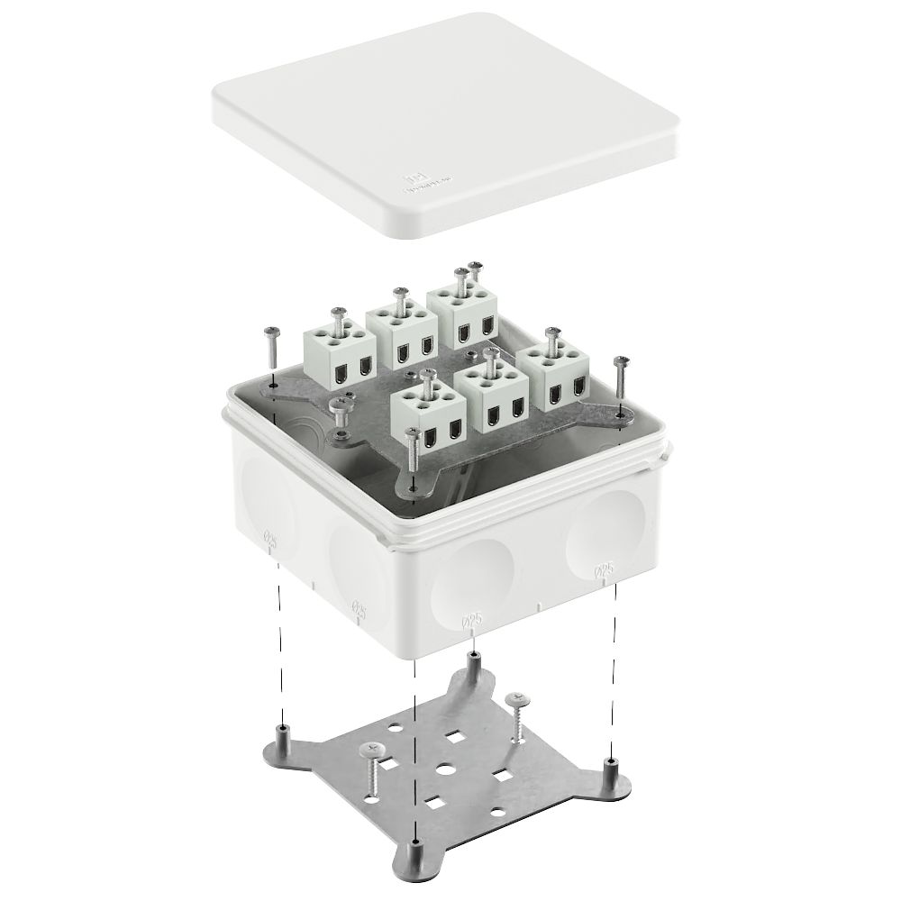 Коробка огнестойкая для о/п двухкомпонентная 60-0300-FR2.5-12 Е15-Е120 RAL9003 100х100х50 (14 шт/уп) Промрукав