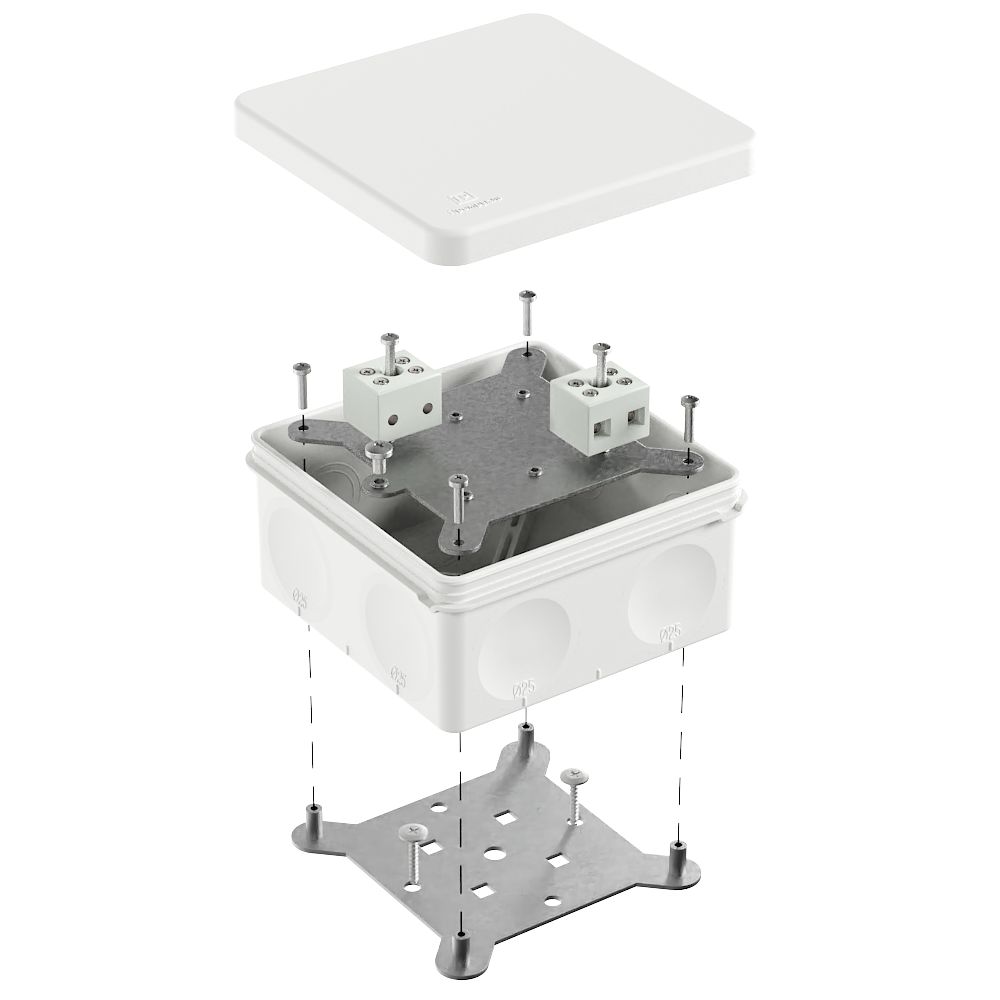 Коробка огнестойкая для о/п двухкомпонентная 60-0300-FR6.0-4 Е15-Е120 RAL9003 100х100х50 (14 шт/уп) Промрукав