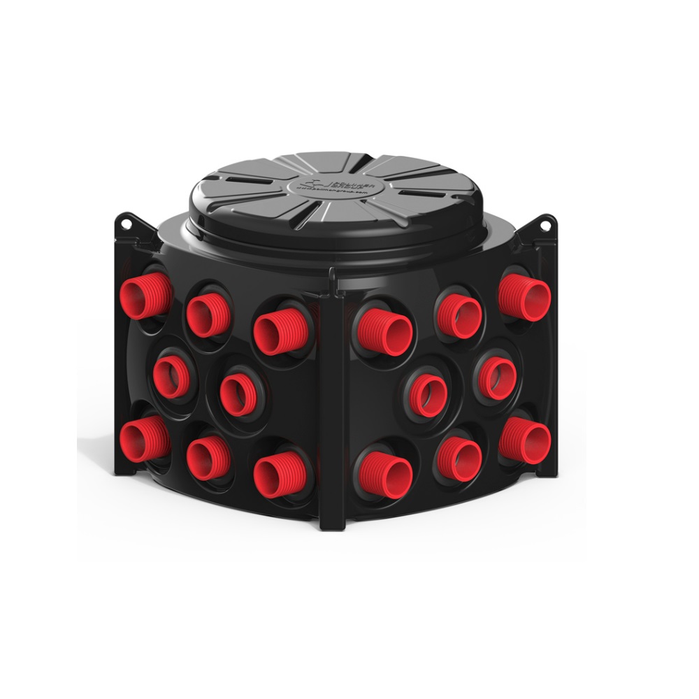 Пластиковый колодец КН-1000 H1100 с крышкой D560 мм (модификация с предустановленными кабельными стойками)