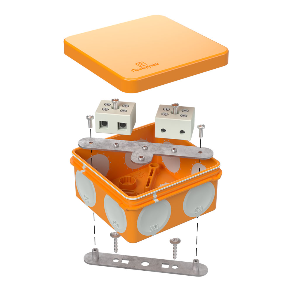 Коробка огнестойкая для о/п двухкомпонентная 60-0210-FR10.0-4 Е15-Е120 RAL2003 80х80х40 (44 шт/кор) Промрукав