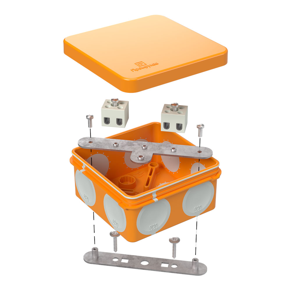 Коробка огнестойкая для о/п двухкомпонентная 60-0210-FR2.5-4 Е15-Е120 RAL2004 80х80х40 (44 шт/кор) Промрукав