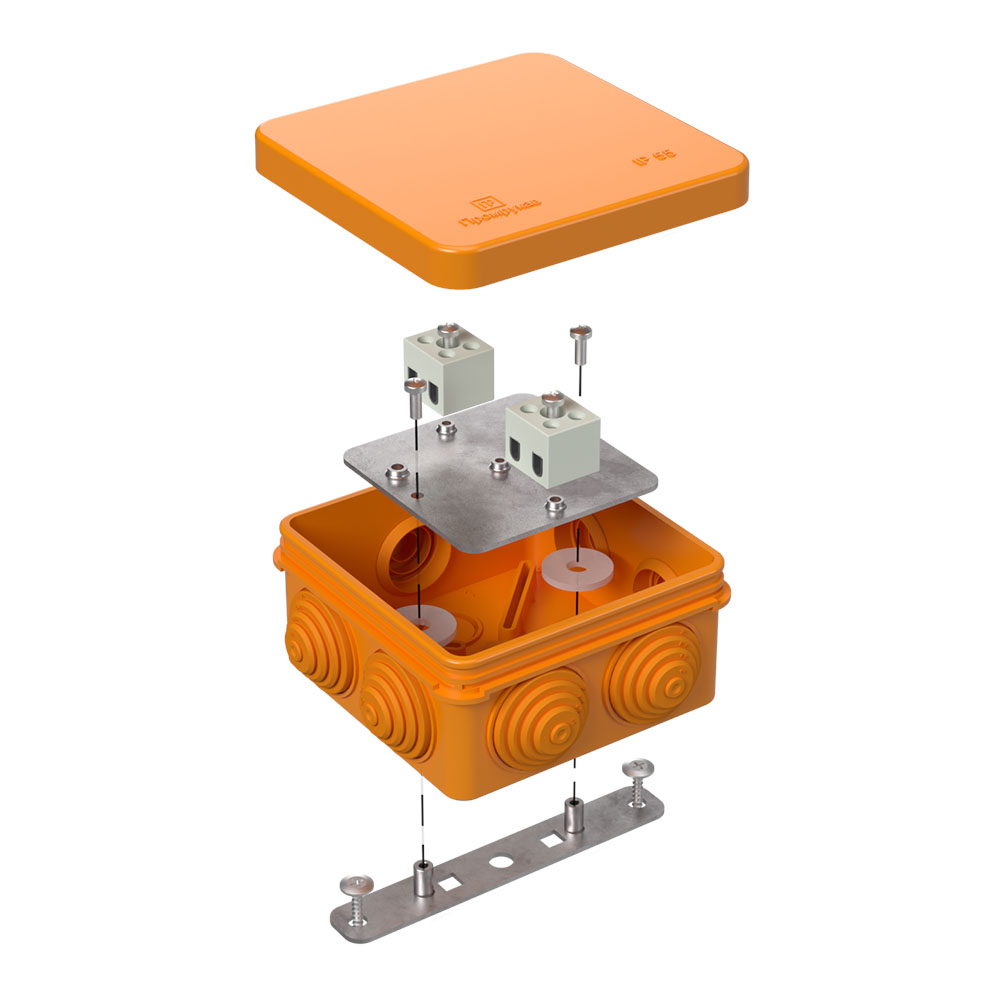 Коробка огнестойкая для о/п 40-0210-FR1.5-4 Е15-Е120 RAL2004 80х80х40 (44 шт/кор) Промрукав