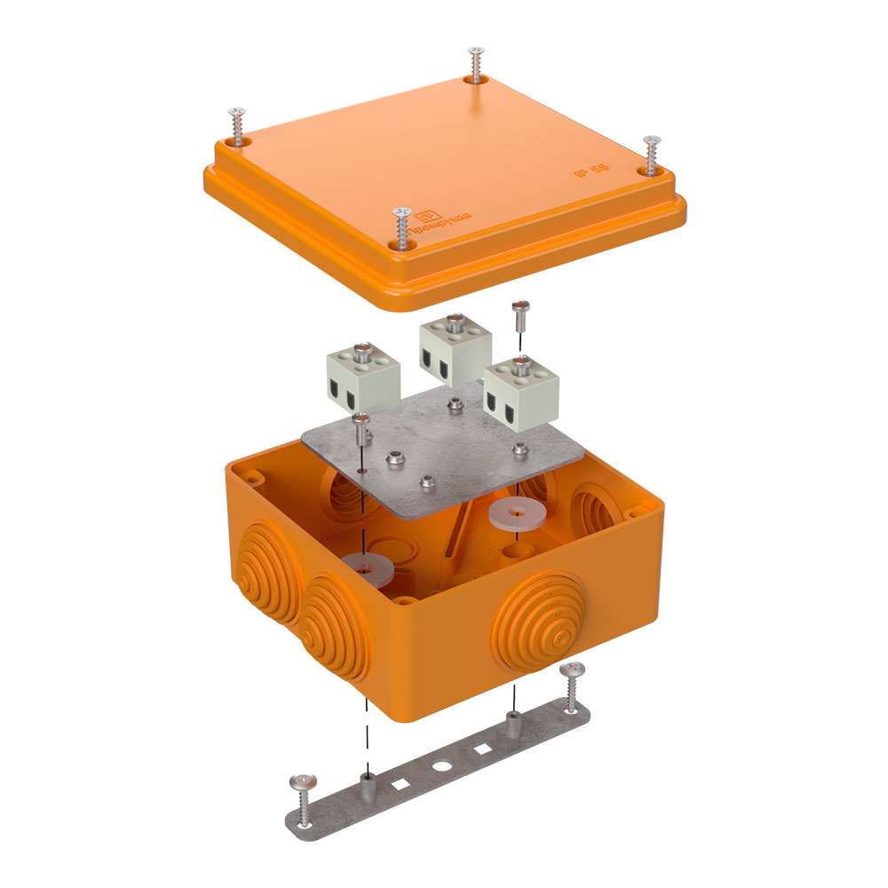 Коробка огнестойкая для о/п 40-0300-FR1.5-6 Е15-Е120 RAL2004 100х100х50 (14 шт/кор) Промрукав
