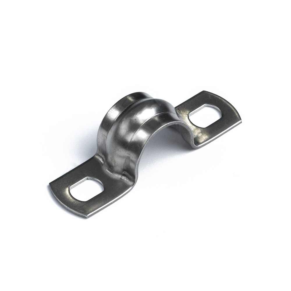 Скоба металлическая двухлапковая СМД(INOX) d14-15 мм (20шт/1600шт уп/кор) Промрукав